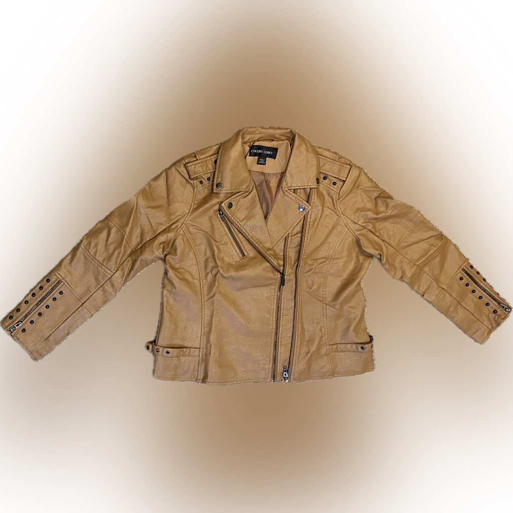 Colleen Lopez Womens Jacket Camel Color Full Zipper Sz Large Brand New